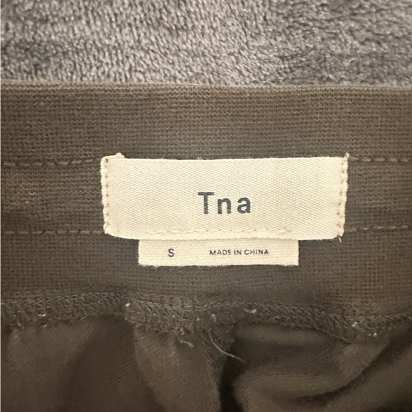 TNA Army Green Cargo Jogger Pants Size Small Women’s Linen Blend - Picture 10 of 11